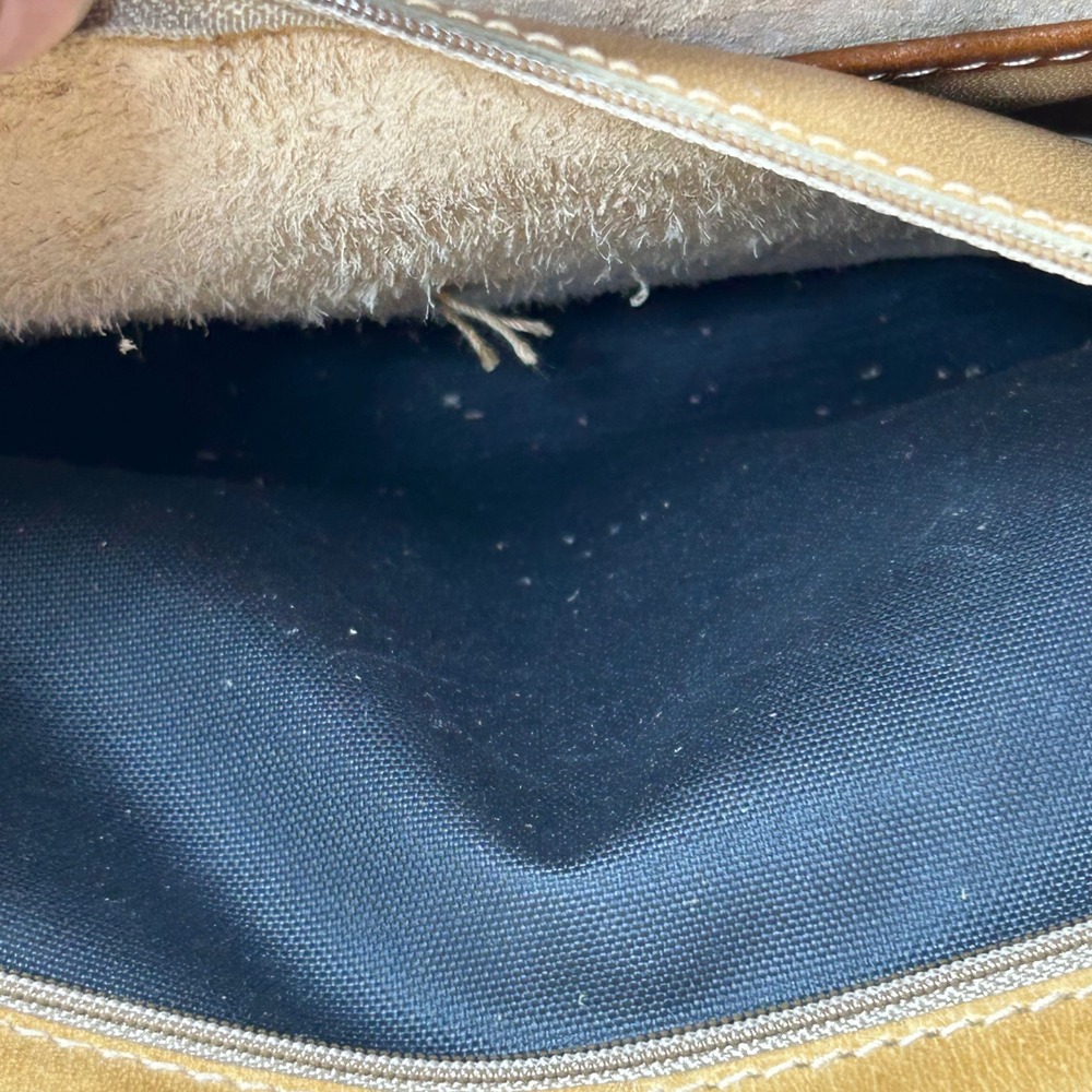 Vintage Brahmin Crossbody Bag Clutch Made in USA Tan Brown Croc Embossed Leather - Picture 11 of 16